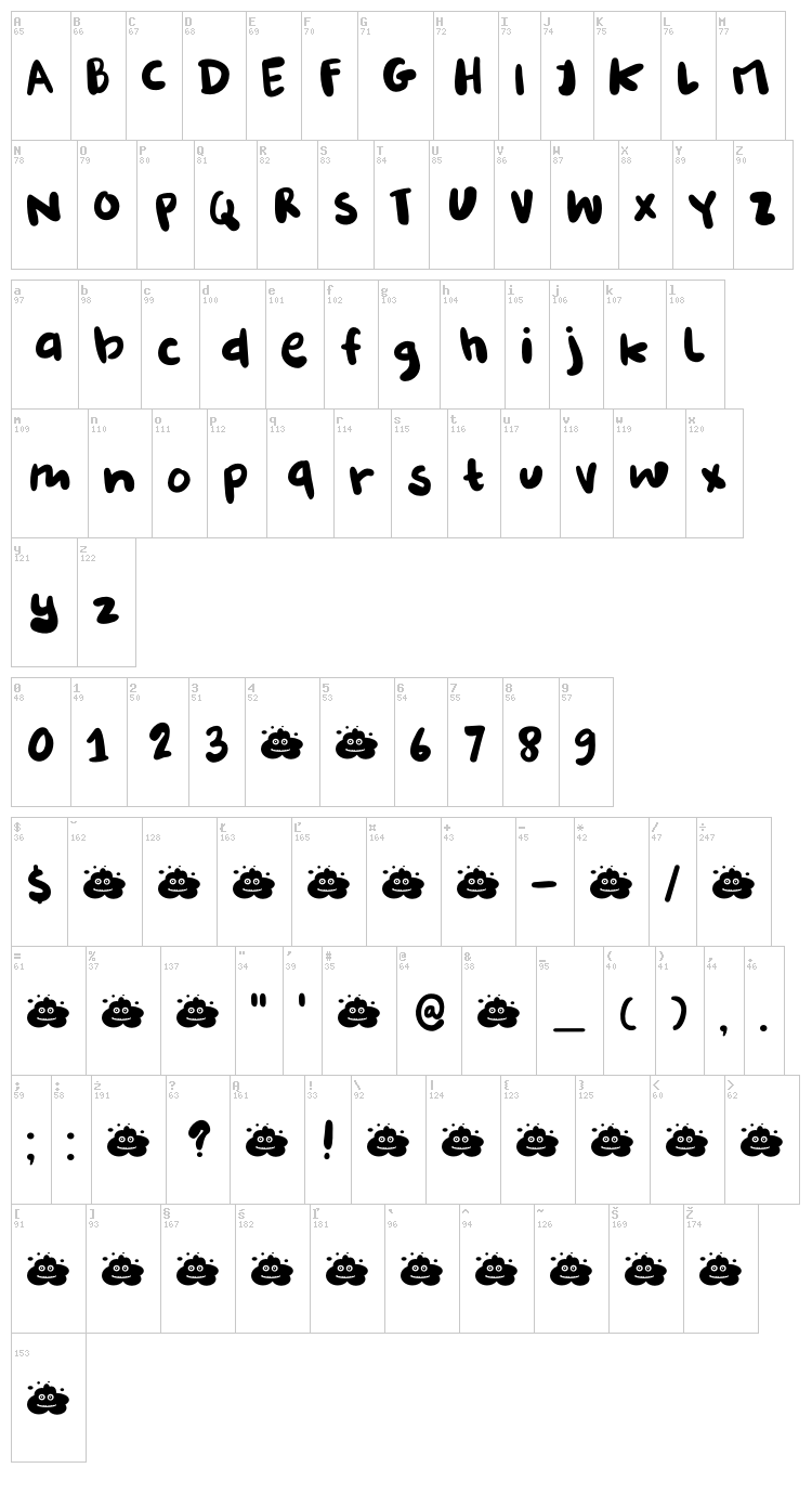 DK Burobu font map